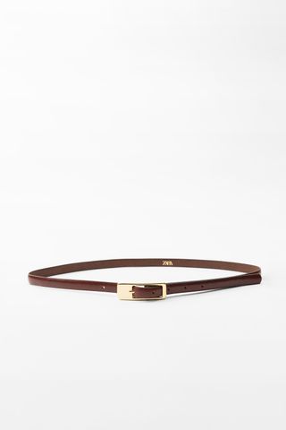 Rectangular Buckle Thin Belt