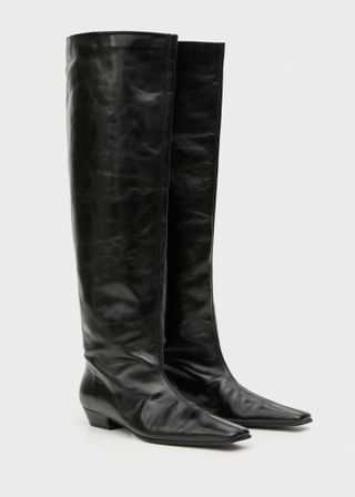 100% Leather High Boots - Women | Mango Usa