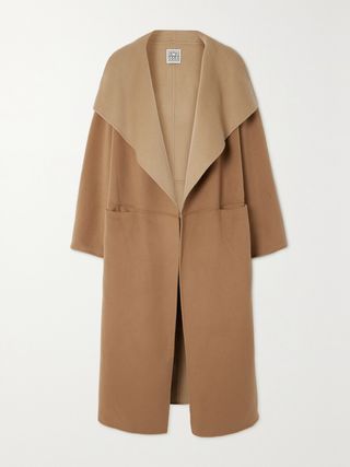 Oversized Two-Tone Wool and Cashmere-Blend Coat