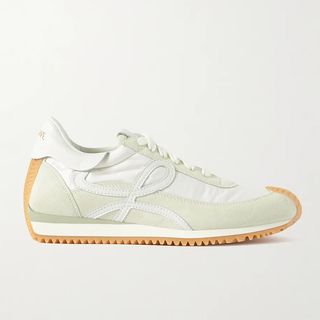 LOEWE, Flow Logo-Appliquéd Shell, Leather and Suede Sneakers