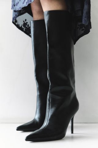 Stitched High-Heel Boots