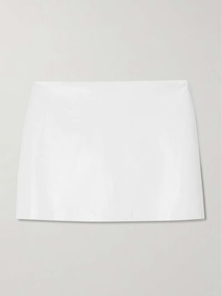 Agda Recycled Leather-Blend Mini Skirt