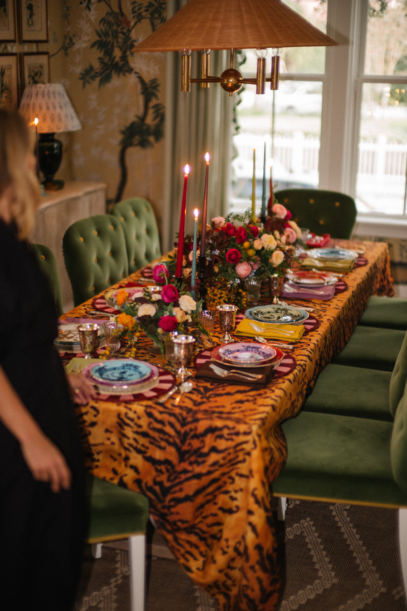 colorful holiday tablescape