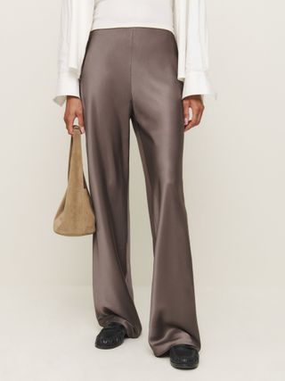 Gale Satin Mid Rise Bias Pant