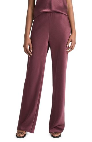 Fluid High Waist Straight Leg Pants