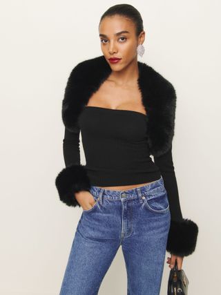 Clarissa Cashmere Faux Fur Bolero Set