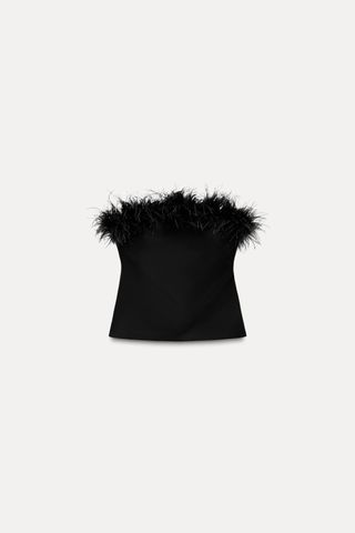 Strapless Feather Top