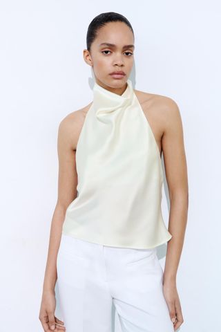 ZARA, Satin Halter Top