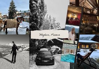 a collage of influencer imagery featuring Megève, France