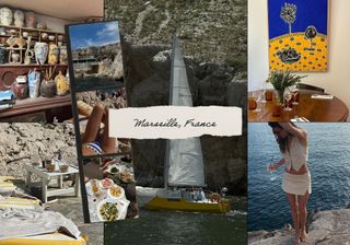 a collage of influencer imagery featuring Marseille, France