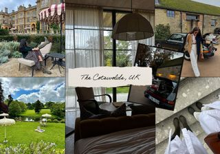 a collage of influencer imagery featuring The Cotswolds, UK