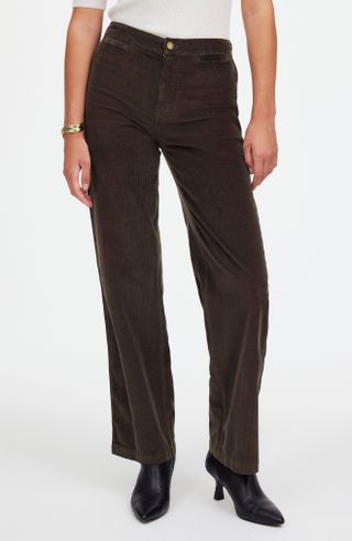 The Emmett Wide Leg Full Length Corduroy Pants: Welt Pocket Edition