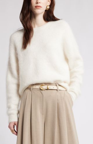 Nordstrom, Fuzzy Textured Alpaca Blend Crewneck Sweater