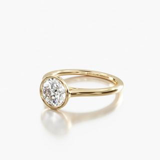 14k Yellow Gold Comfort Fit Bezel Set Solitaire Engagement Ring