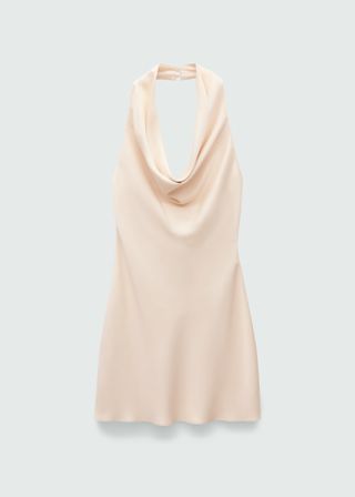 Draped Neck Satin Dress - Women | Mango United Kingdom