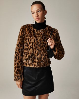 Faux-Fur Lady Jacket in Leopard Print