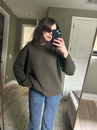 Aritzia plush cashmere oversized crew sweater