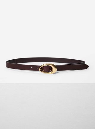 Perennial Solid Brass Leather Belt