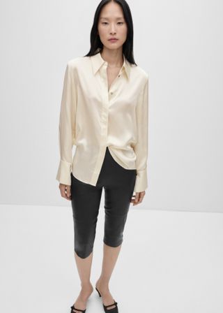 100% Silk Satin Shirt - Women | Mango United Kingdom