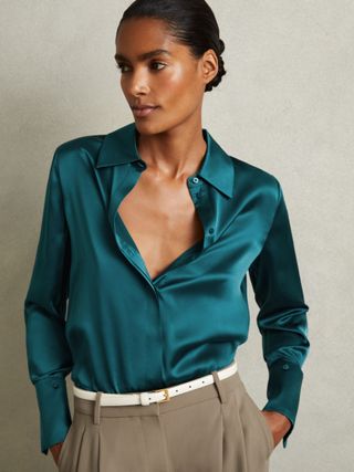 Silk Shirt in Teal