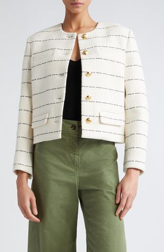 Paige Stripe Cotton Blend Jacket