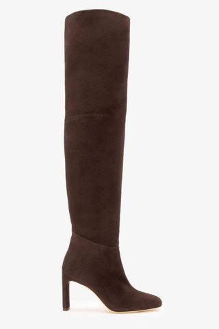 Tamara Mellon Jane Boots in Dark Brown Suede