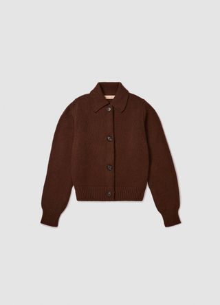 Winny Collared Jacket in Dark Brown