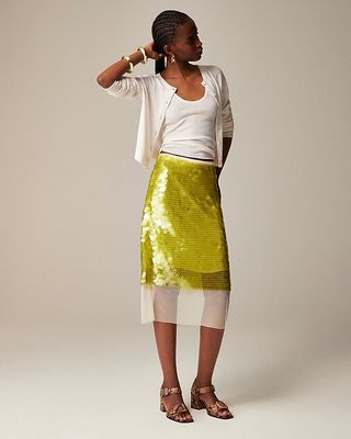 Collection Sequin Paillette Midi Skirt