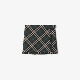 Check Wool Blend Mini Kilt in Snug - Women, Technical | Burberry® Official