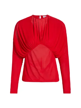 16Arlington, Anve Gathered Long-Sleeve Top