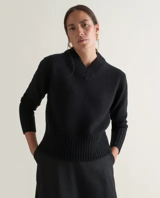 riseandfall, Women's Merino Cashmere V-Neck Jumper