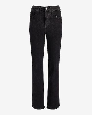 Express, High Waisted Black Modern Straight Jeans