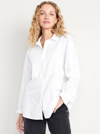 Tuxedo Boyfriend Button-Down Shirt