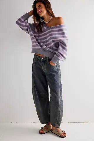 We the Free Good Luck Mid-Rise Barrel Jeans