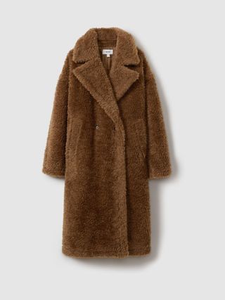 Teddy Coat With Wool in Brown