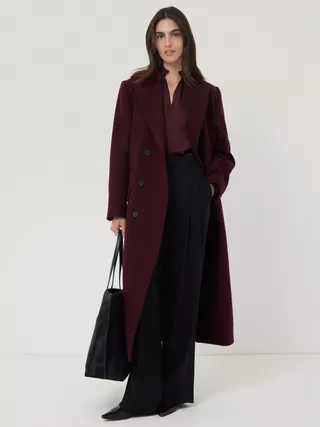 Jigsaw Double Breasted Wool Rich Coat