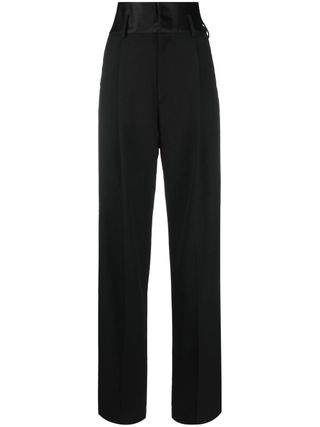 High-Waisted Wool Tuxedo Trousers