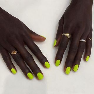 Neon green nail design