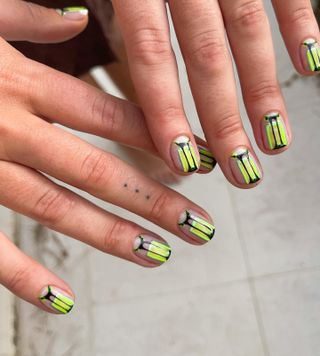 Neon green nail design