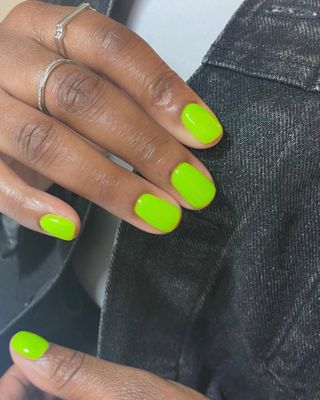 Neon green nail design