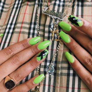 Neon green nail designs