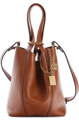 Small Spin Leather Crossbody Tote