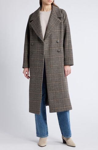 Plaid Winter Trench Coat