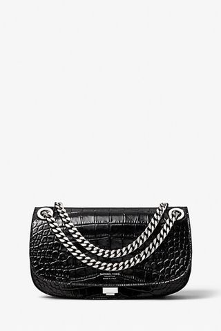 Michael Kors Christie Crocodile Embossed Leather Envelope Bag