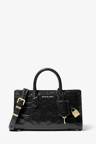 Michael Kors Scarlett Extra-Small Crocodile Embossed Leather Crossbody Bag