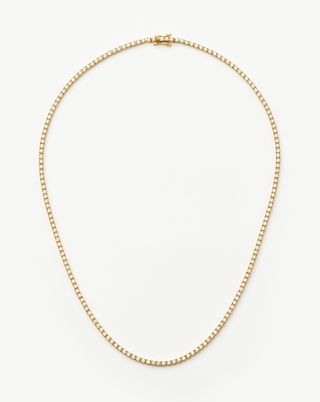 Classic Tennis Necklace | 18ct Gold Vermeil Cubic Zirconia