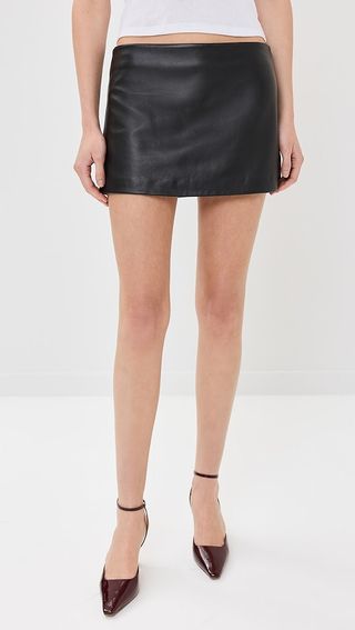 Reformation Veda Carla Leather Skirt