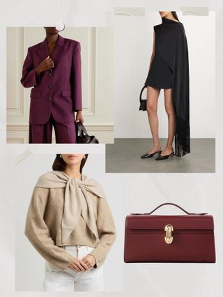 Collage of best winter buys Harrods, Net-a-porter, Harvey Nichols