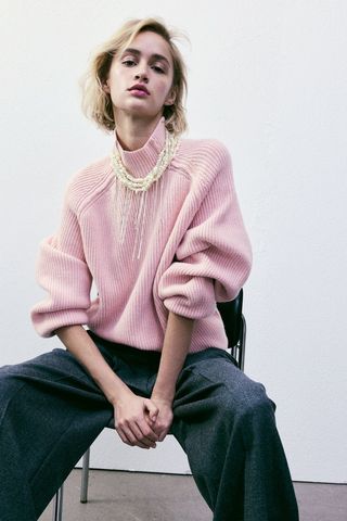 Rib-Knit Turtleneck Jumper