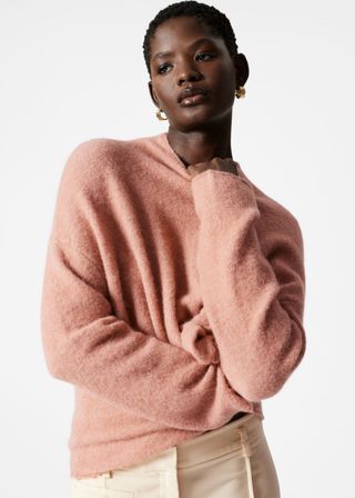 High-Neck Alpaca-Knit Jumper